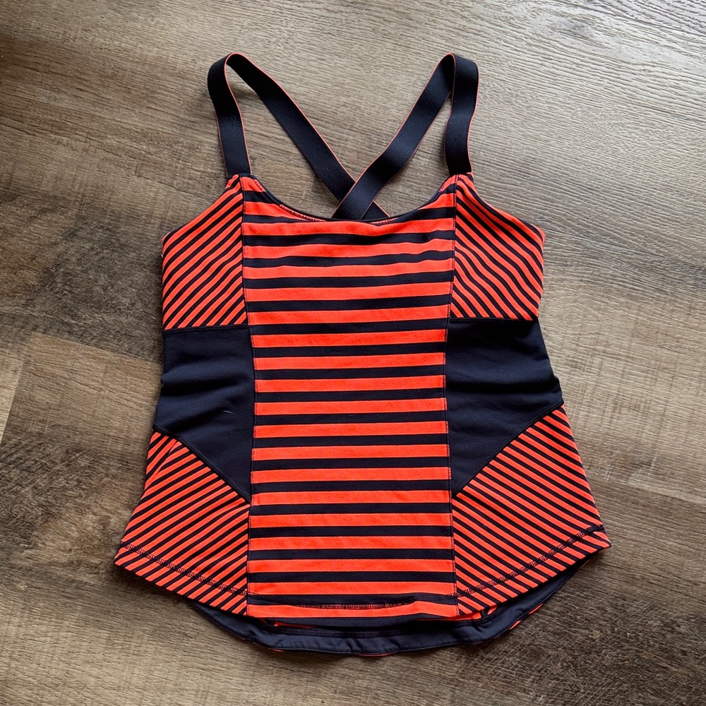 lululemon athletics orange and navy workout tank - Picture 2 of 4